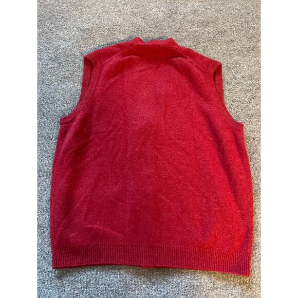 Alan Paine Mens Red Sleeveless Button Front Knit Vest Sweater Size UK46 EUR54 - Picture 3 of 7